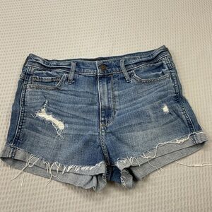 Hollister Blue Distressed Jean Shorts